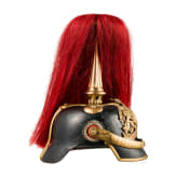 Helm M 1886 f&uuml;r Unteroffiziere der Feldartillerie mit rotem Paradebusch