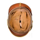 Helm M 1886 f&uuml;r Unteroffiziere der Feldartillerie mit rotem Paradebusch