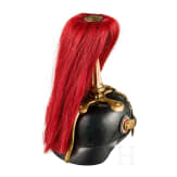 Helm M 1886 f&uuml;r Unteroffiziere der Feldartillerie mit rotem Paradebusch