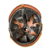 Helm M 1886 f&uuml;r Mannschaften des Train mit schwarzem Paradebusch