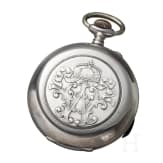 Kaiser Wilhelm II. - silberne Pr&auml;senttaschenuhr "F&uuml;r 25j&auml;hrige treue Dienste - Kgl. Feuerw. Laborat Spandau 1911"