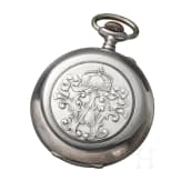 Kaiser Wilhelm II. - silberne Pr&auml;senttaschenuhr "F&uuml;r 25j&auml;hrige treue Dienste - Kgl. Feuerw. Laborat Spandau 1911"