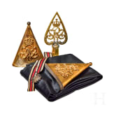 An Imperial German Prussian M 1871 Standarte pole top, streamer and oil cloth cover