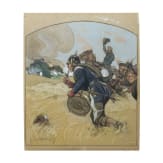 Georg Lebrecht (1875 - 1945) - Gouache "Vorw&auml;rts" aus dem Krieg 1866