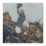 Georg Lebrecht (1875 - 1945) - Gouache "Vorw&auml;rts" aus dem Krieg 1866