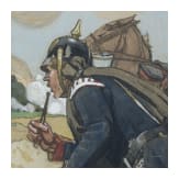 Georg Lebrecht (1875 - 1945) - Gouache "Vorw&auml;rts" aus dem Krieg 1866