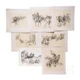 Georg Lebrecht (1875 - 1945) - 32 Tuschezeichnungen zum Preu&szlig;isch-&Ouml;sterreichischen Krieg 1866 sowie Illustrationen zu den Regensberg-B&uuml;chern "1866", um 1900