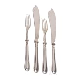Vierteiliges Fischbesteck aus Silber, wohl aus einer hohen Offiziers- oder Admiralsmesse, um 1870