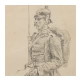 Emil H&uuml;nten (1827 - 1902) - Gardegrenadier beim Stiefelappell, 1892