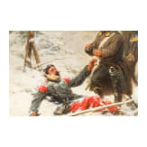 Christan Sell (1831-83) - Husarenpatrouille mit verwundetem Franzosen