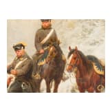 Christan Sell (1831-83) - Husarenpatrouille mit verwundetem Franzosen