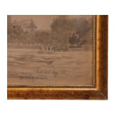 Carl Saltzmann (1847 - 1923) - aquarellierte Bleistiftzeichnung mit Ansicht von Kiel, 1882