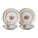 K&ouml;nig Wilhelm I. von W&uuml;rttemberg (1781 - 1864) - zwei KPM-Kaffeegedecke mit dem kgl. Wappen, um 1816/17