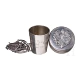 Silberbecher, Dose und patriotische Kette, 1894 - 1918