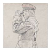 Anton von Werner (1843 - 1915) - drei Offiziere 1870/71, Bleistiftzeichnung