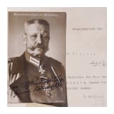 GFM Paul von Hindenburg (1847 - 1934) - signiertes Portraitfoto mit &Uuml;bersendungsschreiben sowie f&uuml;nf weitere Fotos