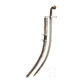 Silbermontierter Shamshir mit Rhinozeroshorngriff, osmanisch, um 1800