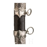Silbermontierter Shamshir mit Rhinozeroshorngriff, osmanisch, um 1800