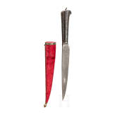 Kard mit nielliertem Silbergriff, Indien, um 1800