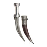 Silbermontierter Kandschar, Indien, 19. Jhdt.