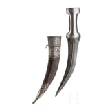 Silbermontierter Kandschar, Indien, 19. Jhdt.