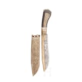 Messingeingelegtes Messer, Indien, um 1900