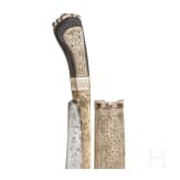 Messingeingelegtes Messer, Indien, um 1900