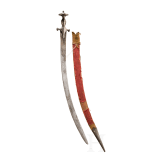 Tulwar mit gold- und silbertauschiertem Griff, Indien, um 1800