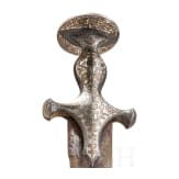 Tulwar mit gold- und silbertauschiertem Griff, Indien, um 1800