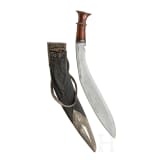 Schwerer Kukri mit reich verzierter Scheide, Nepal, um 1900