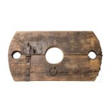 A heavy German wooden neck-block, 17th/18th century