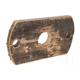A heavy German wooden neck-block, 17th/18th century