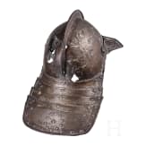 An English or Flemish lobster tail helmet with bar visor, circa 1640