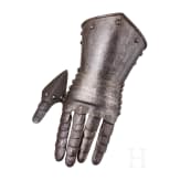 An Italian left armoured gauntlet with etched decoration, circa 1600