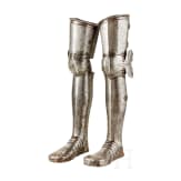 A pair of German leg armour, historicism in 1530s style