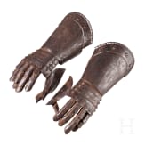 A pair of German armoured gauntlets, historicism in the style of 1600, circa 1900
