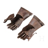 A pair of German armoured gauntlets, historicism in the style of 1600, circa 1900