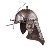 An officer's lobster tail helmet, collector's replica in the style of the 2nd half of the 17th century