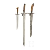 Zwei Hirschf&auml;nger und ein Jagdmesser, deutsch, 19. Jhdt.