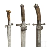 Zwei Hirschf&auml;nger und ein Jagdmesser, deutsch, 19. Jhdt.