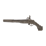 Silbermontierte Steinschlosspistole, balkant&uuml;rkisch, um 1800