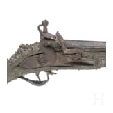 Silbermontierte Steinschlosspistole, balkant&uuml;rkisch, um 1800