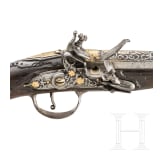 Silbermontierte und goldeingelegte Steinschlosspistole, balkant&uuml;rkisch, um 1800