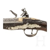 Silbermontierte und goldeingelegte Steinschlosspistole, balkant&uuml;rkisch, um 1800