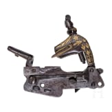 Goldtauschiertes Miqueletschloss f&uuml;r ein T&uuml;fek, osmanisch, um 1800