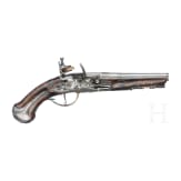 A French traveler's flintlock pistol, circa 1740
