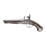 A French traveler's flintlock pistol, circa 1740
