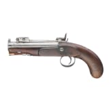 A percussion pistol with spring-loaded bayonet, probably English, ca. 1800