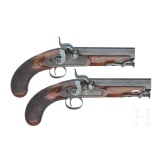 A pair of English percussion pistols by Henry Nock, London, circa 1800