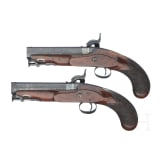 A pair of English percussion pistols by Henry Nock, London, circa 1800